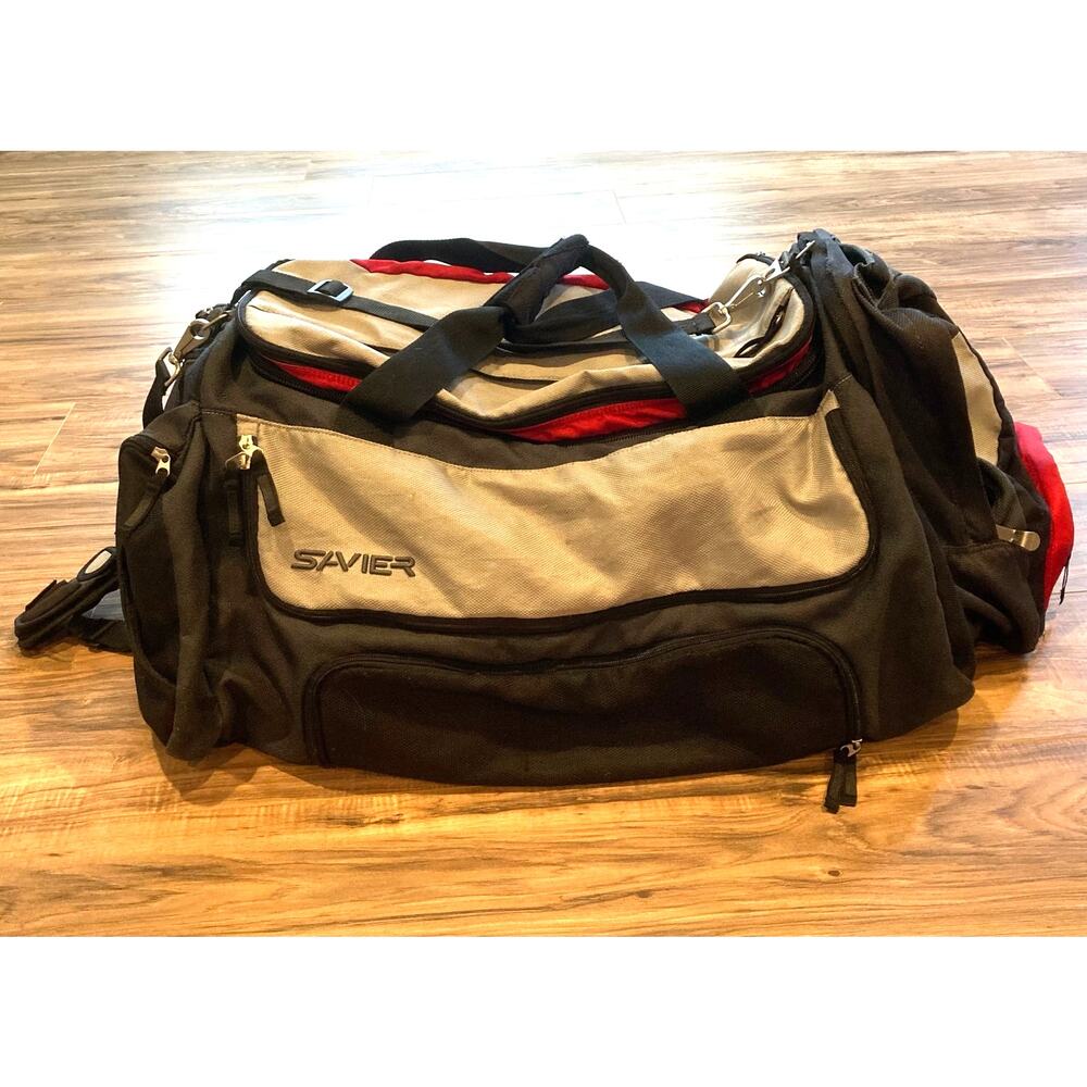 VTG Savier Skateboard Luggage Duffle Bag Black Red Travel Sports Gym Gear 15x31
